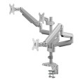 Uchwyt biurkowy do trzech monitorów szary Ergo Office ER-408G, ze sprężyną gazową, 17"-30", 7 kg, 1x USB 3.0, 2x mini-jack - 1131544