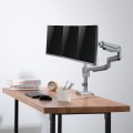 Uchwyt biurkowy do trzech monitorów szary Ergo Office ER-408G, ze sprężyną gazową, 17"-30", 7 kg, 1x USB 3.0, 2x mini-jack - 1131549