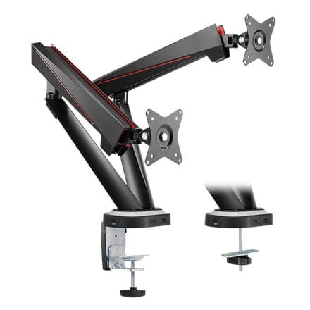 Uchwyt do monitora LCD/LED LogiLink podwójny gamingowy, VESA 100x100, 17-32" - 1935348