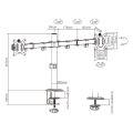 GEMBIRD BIURKOWE REGULOWANE RAMIĘ/UCHWYT NA 2 MONITORY 17-32, 100X100MM, DO 9KG - 1464568