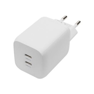 Ładowarka sieciowa DIGITUS zasilacz GaN 2x USB-C PD 3.0 max. 65W biała
