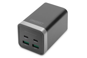 Ładowarka sieciowa DIGITUS uniwersalna zasilacz GaN 4 porty 2x USB-C 2x USB-A PD 3.0 150W czarna
