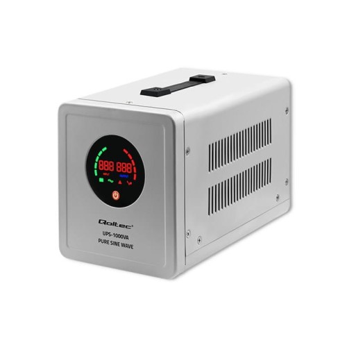 Zasilacz awaryjny Qoltec Pure Sine Wave UPS | 1000VA | 700W | Szary - 1938268