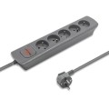 Listwa zasilająca Qoltec 5 gniazd | 1.8m | Szara - 1385702