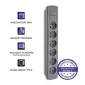 Listwa zasilająca Qoltec 6 gniazd | 1.8m | Szara - 1385780
