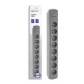Listwa zasilająca Qoltec 8 gniazd | 1.8m | Szary - 975390