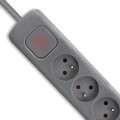 Listwa antyprzepięciowa Qoltec 4 gniazda | 2xUSB | 1.8m | Szara - 1385635