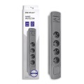 Listwa antyprzepięciowa Qoltec 4 gniazda | 2xUSB | 1.8m | Szara - 975361