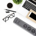 Listwa antyprzepięciowa Qoltec 6 gniazd | 2xUSB | 1.8m | Szara - 1385772