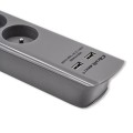 Listwa antyprzepięciowa Qoltec 6 gniazd | 2xUSB | 1.8m | Szara - 1385773