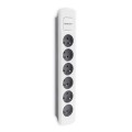 Listwa zasilająca Qoltec 6 gniazd | 1.8m | Szara - 975382