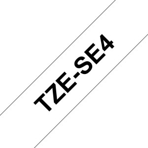 Taśma-plomba Brother P-Touch TZe-SE4 18mm x 8m (TZESE4) - biała, czarny nadruk