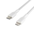 BELKIN KABEL BRAIDED USB-C - LIGHTNING, 1M, BIAŁY - 1944890