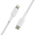 BELKIN KABEL BRAIDED USB-C - LIGHTNING, 1M, BIAŁY - 1470885
