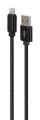 GEMBIRD KABEL USB - DO 8 PIN W OPLOCIE TEKSTYLNYM, WTYKI W OSŁONIE METALOWEJ 1.8M, ŁADOWANIE/TRANSMISJA DANYCH, CZARNY - 1944924