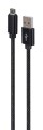 GEMBIRD KABEL USB - MICRO USB W OPLOCIE TEKSTYLNYM, WTYKI W OSŁONIE METALOWEJ 1.8M, ŁADOWANIE/TRANSMISJA DANYCH, CZARNY - 1944930