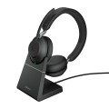 Słuchawki bezprzewodowe z mikrofonem Jabra Evolve2 65, Link380a UC Stereo Desk Stand Black - 1952142