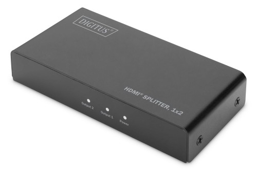 Rozdzielacz (Splitter) DIGITUS HDMI 2-portowy 4K 60Hz UHD 3D HDR HDCP 2.2 audio downscaling - 1952213