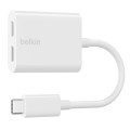 BELKIN ADAPTER DUAL USB-C AUDIO + CHARGE BIAŁY - 1729475