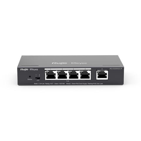 REYEE SWITCH ZARZĄDZALNY 5 PORTÓW 1GBIT | 4 PORTY POE/POE+ (54W MAX) | L2 | METALOWA OBUDOWA DESKTOP - 1959222