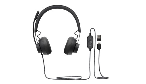 Słuchawki z mikrofonem Logitech Zone Wired czarne - 1952141