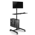 Stand, wózek, mobilne stanowisko komputerowe na kółkach Maclean MC-793 max 20kg max 17"-32" VESA: 75x75,100x100 - 1935139