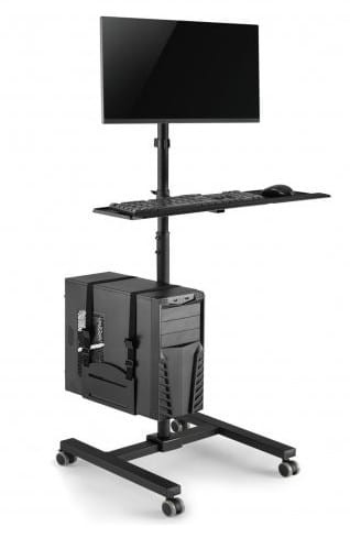 Stand, wózek, mobilne stanowisko komputerowe na kółkach Maclean MC-793 max 20kg max 17"-32" VESA: 75x75,100x100 - 1935139