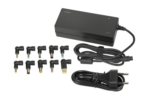 Zasilacz sieciowy uniwersalny iBOX IUZ120WA do notebooka moc 120W, automatyczny, 10 wtyczek, aktywne PFC - 1938869