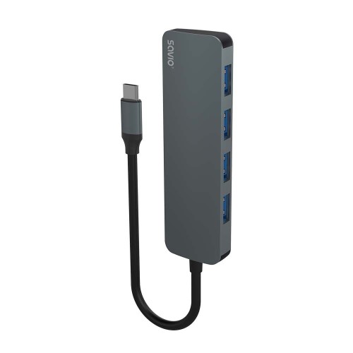 Hub USB 3.1 SAVIO AK-54 USB-C - 4 x USB-A szary - 1305485