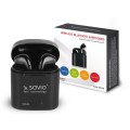 Słuchawki bezprzewodowe z mikrofonem Savio TWS-02 Bluetooth czarne - 1010884