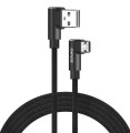 Kabel USB SAVIO CL-162 USB A (M) - Micro USB (M), 2m, kątowy, dwustronny, oplot nylonowy - 986205