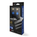 Kabel HDMI v2.0 Savio GCL-02 1,8m, dedykowany do Playstation, gamingowy, OFC, 4K, niebiesko-czarny, złote końcówki - 738934
