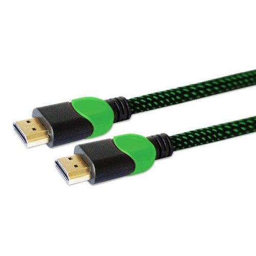 Kabel HDMI v2.0 Savio GCL-03 1,8m, dedykowany do XBOX, gamingowy, OFC, 4K, zielono-czarny, złote końcówki - 738984