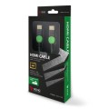 Kabel HDMI v2.0 Savio GCL-03 1,8m, dedykowany do XBOX, gamingowy, OFC, 4K, zielono-czarny, złote końcówki - 738985
