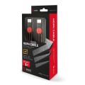 Kabel HDMI v2.0 Savio GCL-04 3,0m, dedykowany do PC, gamingowy, OFC, 4K czerwono-czarny, złote końcówki - 1314146