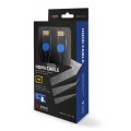 Kabel HDMI v2.0 Savio GCL-05 3,0m, dedykowany do Playstation, gamingowy, OFC, 4K, niebiesko-czarny, złote końcówki - 738953