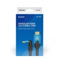 Kabel HDMI v2.1 Savio CL-147 1,8m, 8K, kątowy, OFC, niebiesko-czarny, złote końcówki - 1964862
