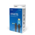 Kabel HDMI v2.1 Savio CL-147 1,8m, 8K, kątowy, OFC, niebiesko-czarny, złote końcówki - 1964863