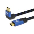 Kabel HDMI v2.1 Savio CL-147 1,8m, 8K, kątowy, OFC, niebiesko-czarny, złote końcówki - 973862