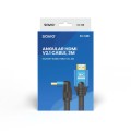 Kabel HDMI v2.1 Savio CL-148 3m, 8K, kątowy, OFC, niebiesko-czarny, złote końcówki - 1964867
