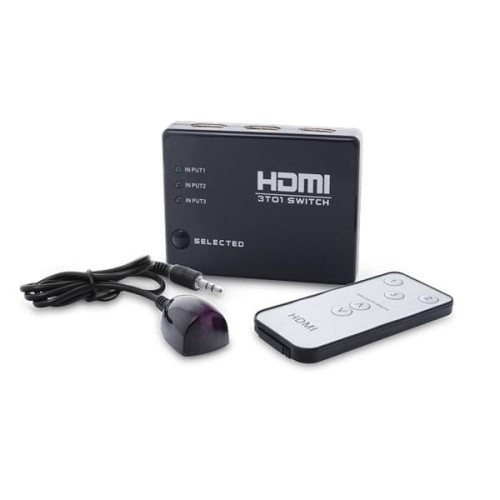 Switch HDMI 3 porty + pilot Savio CL-28 - 786013
