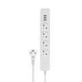 Listwa zasilająca przeciwprzepięciowa SAVIO LZ-12 4 gniazda i 3 gniazda USB-A, 1,5m - 1334974