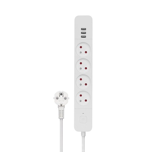 Listwa zasilająca przeciwprzepięciowa SAVIO LZ-12 4 gniazda i 3 gniazda USB-A, 1,5m - 1334974