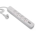 Listwa zasilająca przeciwprzepięciowa SAVIO LZ-12 4 gniazda i 3 gniazda USB-A, 1,5m - 1334977
