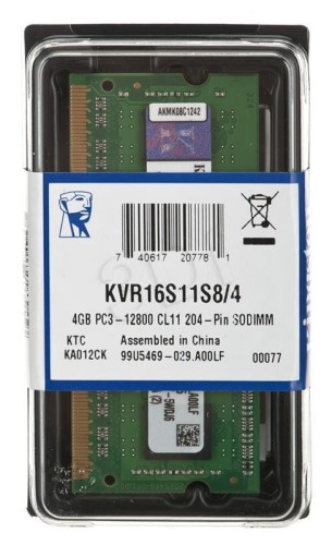 Pamięć DDR3 Kingston SODIMM 4GB 1600MHz CL11 - 1965989