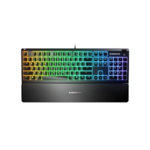 SteelSeries Apex 3 Gaming Keyboard, US Layout, Wired, Black SteelSeries Apex 3  Gaming keyboard IP32 water resistant for protection against spills, Customizable 10-zone RGB illumination reacts to game