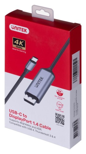 UNITEK KABEL ADAPTER USB-C - DP 1.4 8K 60HZ 1,8M - 1967956