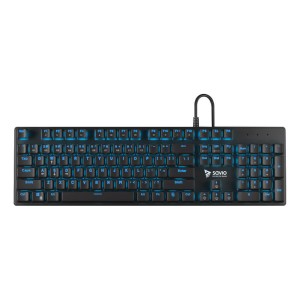 Klawiatura przewodowa SAVIO Tempest RX FULL Outemu BLUE, Gaming, mechaniczna, aluminiowa, podświetlana