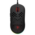 Mysz przewodowa SAVIO HEX-R Black 200-12000 DPI, PMW3327, 8 przycisków, Optyczna, ARGB, LED, Czarna - 1315164
