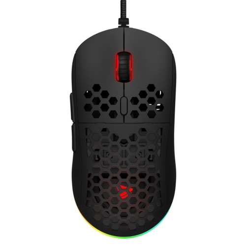 Mysz przewodowa SAVIO HEX-R Black 200-12000 DPI, PMW3327, 8 przycisków, Optyczna, ARGB, LED, Czarna - 1315164
